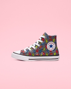 Converse Chuck Taylor All Star Dinoverse Lány Magasszárú Fekete/Fehér/Szürke | YEMRIHN-HU